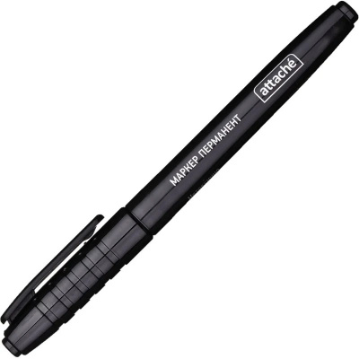 Маркер перманентный черный Attache (толщина линии 1.5-3 мм) - фото 6