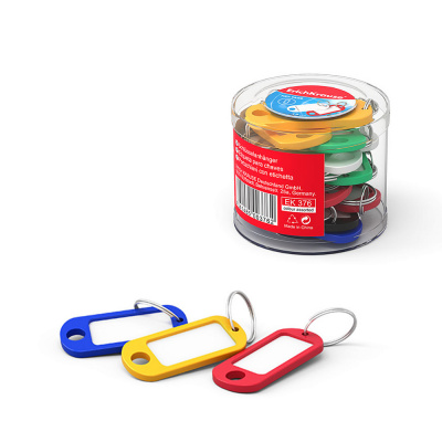 Брелоки для ключей пластиковые Erich Krause 6 цветов, длина 50 мм (уп. 12 шт) - фото 1