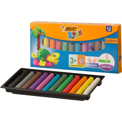 Пластилин классический 12 цветов BIC без стека - фото 1
