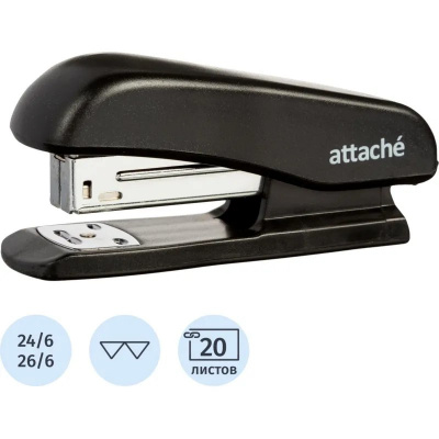 Степлер канцелярский до 20 листов Attache Economy черный - фото 1