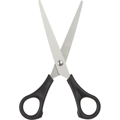 Ножницы 160 мм тупоконечные с пластиковыми симметричными ручками черного цвета Attache - фото 4