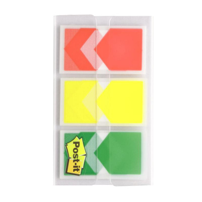 Клейкие закладки пластиковые 24х43 мм 3 цвета по 20 листов Post-it - фото 2