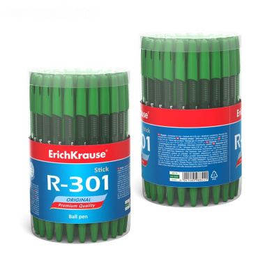 Ручка шариковая Erich Krause R-301 Stick Original 0.35 мм зеленая - фото 2