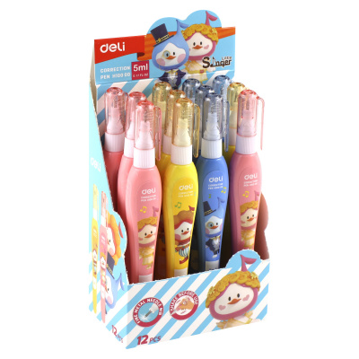 Корректирующая ручка 5 мл Deli Cover UP EH10000 на быстросохнущей основе цв. корпуса в ассортименте - фото 5