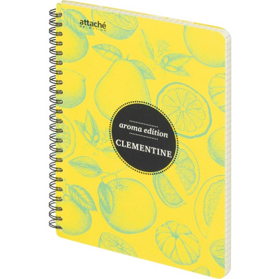 Бизнес-тетрадь А5 в клетку 100 л на спирали Attache Selection ароматизированная КЛЕМЕНТИН желтая - фото 8