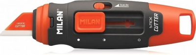 Нож канцелярский с фиксатором Milan черно-красный (ширина лезвия 18 мм) - фото 4