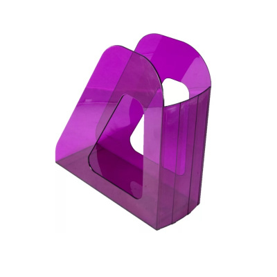 Вертикальный накопитель для бумаг 90 мм пластиковый сливовый Стамм Фаворит - фото 1