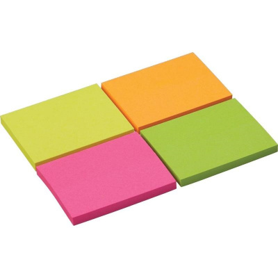 Блок для записей с клеевым краем 38х51 мм Attache Selection неоновый 4 цвета (4 блока по 50 листов) - фото 2
