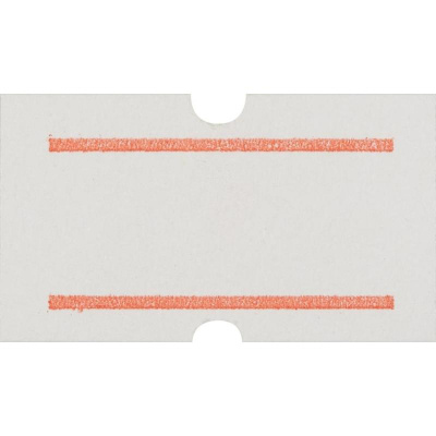 Этикет-лента 21.5х12 мм белая с красной полосой (1 рулон 1000 шт) - фото 3