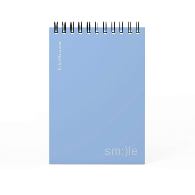 Блокнот А6 с пластиковой обложкой в клетку 80 л на спирали Erich Krause Symbol, голубой - фото 1