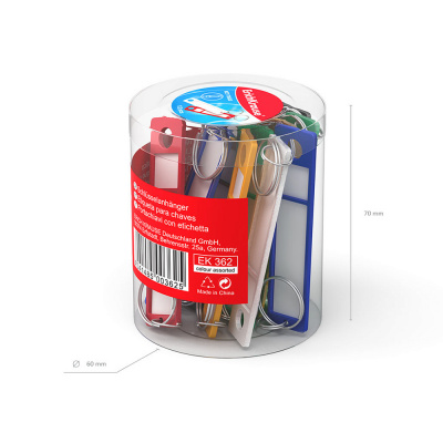 Бирки для ключей пластиковые Erich Krause 6 цветов, длина 63 мм (уп. 12 шт) - фото 2