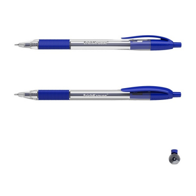 Ручка шариковая автоматическая Erich Krause U-209 Matic&Grip Classic 0.3 мм синяя - фото 2