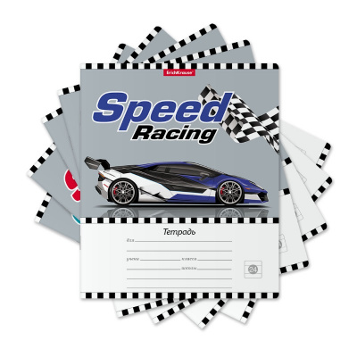 Тетрадь школьная А5+ 24 листа в линейку Erich Krause Speed Racing - фото 1