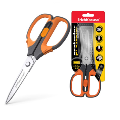 Ножницы 155 мм остроконечные с системой блокировки Erich Krause Protector Lock - фото 1
