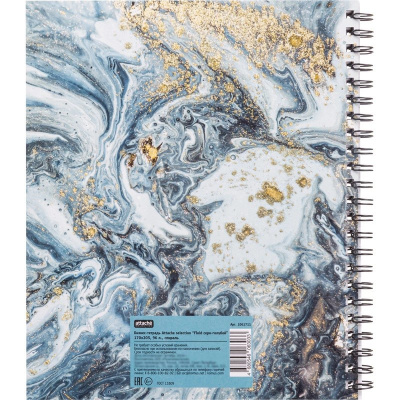 Бизнес-тетрадь А5 в клетку 96 л на спирали Attache Selection Fluid серо-голубая - фото 5