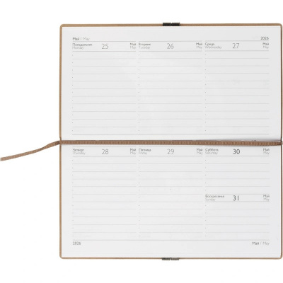 Еженедельник датированный нестандарт (175х95) искусственная кожа 64 л Escalada бежевый с фикс.рез. - фото 7