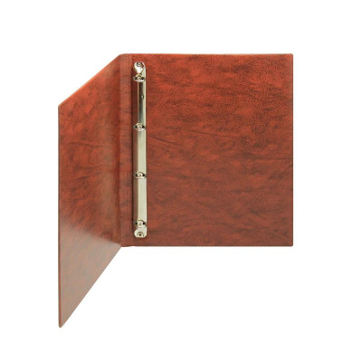 Папка для меню на кольцах А4 ПВХ коричневая - фото 1