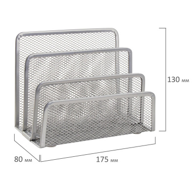 Набор настольный металлический 4 предмета Brauberg Germanium серебристый - фото 5