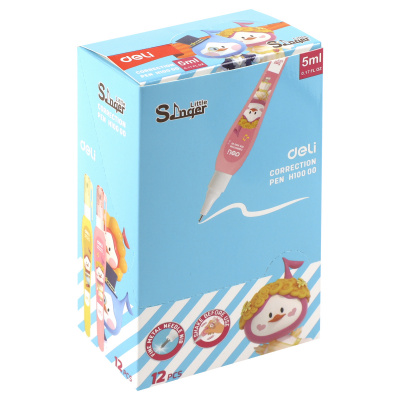 Корректирующая ручка 5 мл Deli Cover UP EH10000 на быстросохнущей основе цв. корпуса в ассортименте - фото 4