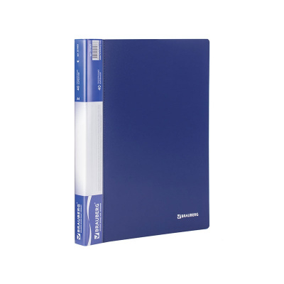 Папка файловая А4 25 мм на 40 файлов Brauberg синяя - фото 1