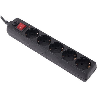 Сетевой фильтр на 5 розеток 3 метра Buro 500SH-B черный - фото 1