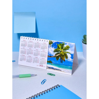 Календарь-домик настольный перекидной 2026 год Пейзаж (1 спираль) - фото 2