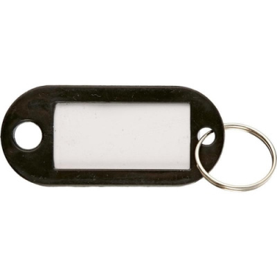 Бирка для ключей пластиковая черная - фото 1