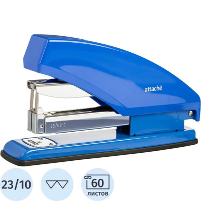 Степлер канцелярский до 60 листов Attache Cliff синий - фото 1