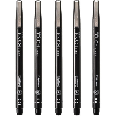 Линер ShinHanart Touch Liner 0.05, 0.1, 0.3, 0.5, 0.8 мм черный (уп. 5 шт) - фото 4