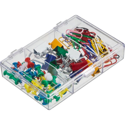 Набор канцелярский Attache 3 отделения (кнопки, зажимы для бумаг 19 мм, скрепки 28 мм) - фото 2