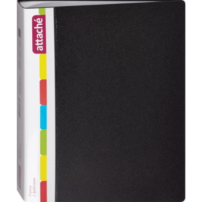 Папка файловая А4 20 мм на 60 файлов Attache черная - фото 1