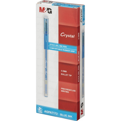 Ручка гелевая M&G Crystal 0.35 мм синяя - фото 2