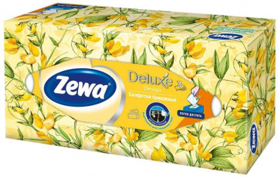 Салфетки косметические Zewa Deluxe Design трехслойные (уп. 90 шт) - фото 2