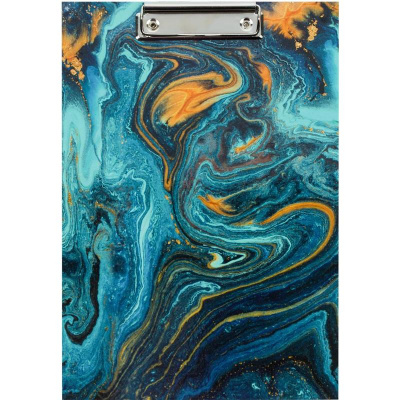 Папка-планшет А4 пластиковая Attache Selection Fluid бирюзовая без крышки - фото 1