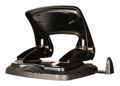 Дырокол до 35 листов Silwerhof Vis черный с линейкой - фото 1