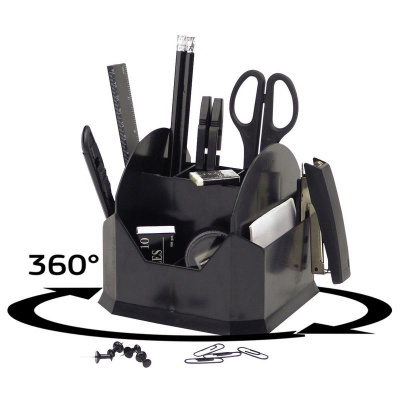 Набор настольный вращающийся 15 предметов Attache черный - фото 1