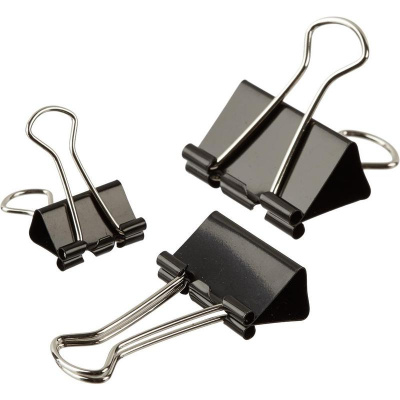 Зажимы для бумаг 19/25/32 мм черные Attache (уп. 10 шт) - фото 1