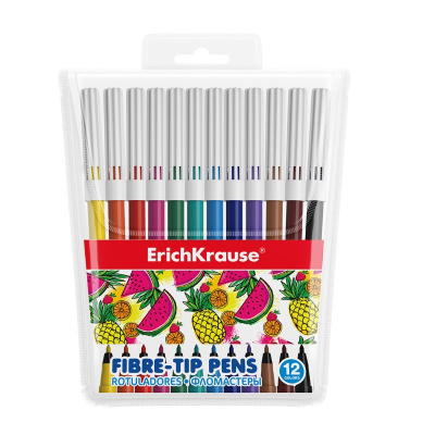 Фломастеры 12 цветов Erich Krause Washable - фото 1