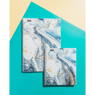 Бизнес-тетрадь А5 в клетку 96 л на спирали Attache Selection Fluid серо-голубая - фото 2