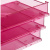 Лоток для бумаг горизонтальный прозрачный малиновый Han с индексным окном - фото 5