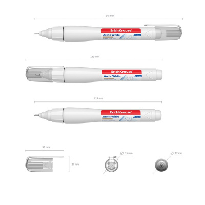 Корректирующая ручка 6 мл Erich Krause Arctic White на быстросохнущей основе - фото 2