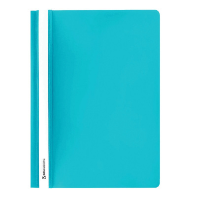 Скоросшиватель пластиковый A4 до 100 листов Brauberg бирюзовый - фото 1