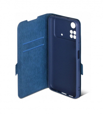 Чехол (флип-кейс) DF для Poco M4 Pro (4G) poFlip-06 синий (POFLIP-06 (BLUE)) - фото 1