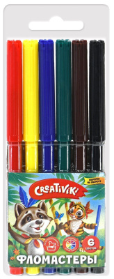 Фломастеры 6 цветов Creativiki - фото 1