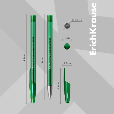 Ручка гелевая Erich Krause R-301 Gel Stick Original 0.4 мм зеленая - фото 5