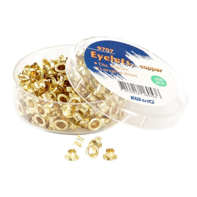 Люверсы для дырокола d=4.8 мм KW-Trio золотистые (уп. 250 шт) - фото 1