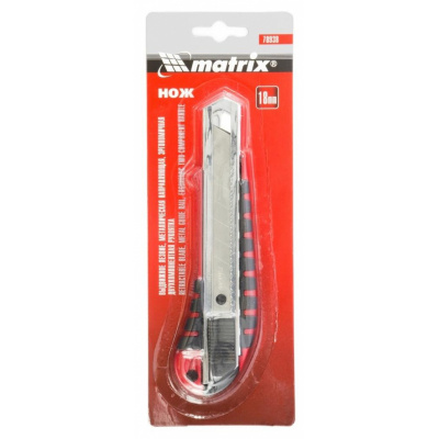Нож универсальный с фиксатором Matrix красный (ширина лезвия 18 мм) - фото 2