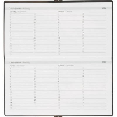 Еженедельник датированный нестандарт (175х95) искусственная кожа 64 л Escalada чёрный с фикс.рез. - фото 12