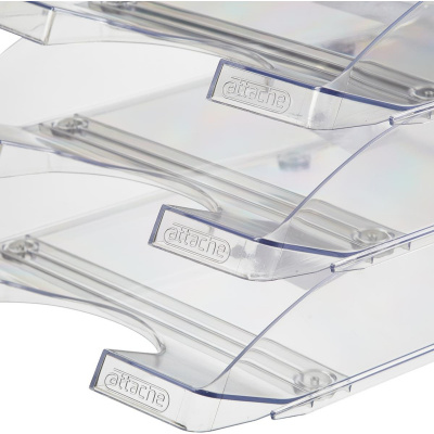 Лоток для бумаг горизонтальный прозрачный Attache Line размер 340х255х63 мм - фото 5