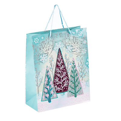 Пакет подарочный 260х127х324 мм бумажный Зимний лес - фото 1